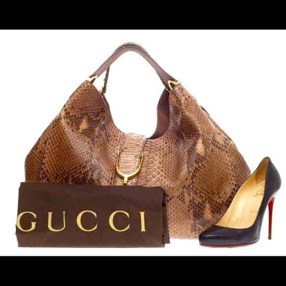 GUCCI Python Stirrup Large Tote - Picture 2 of 7